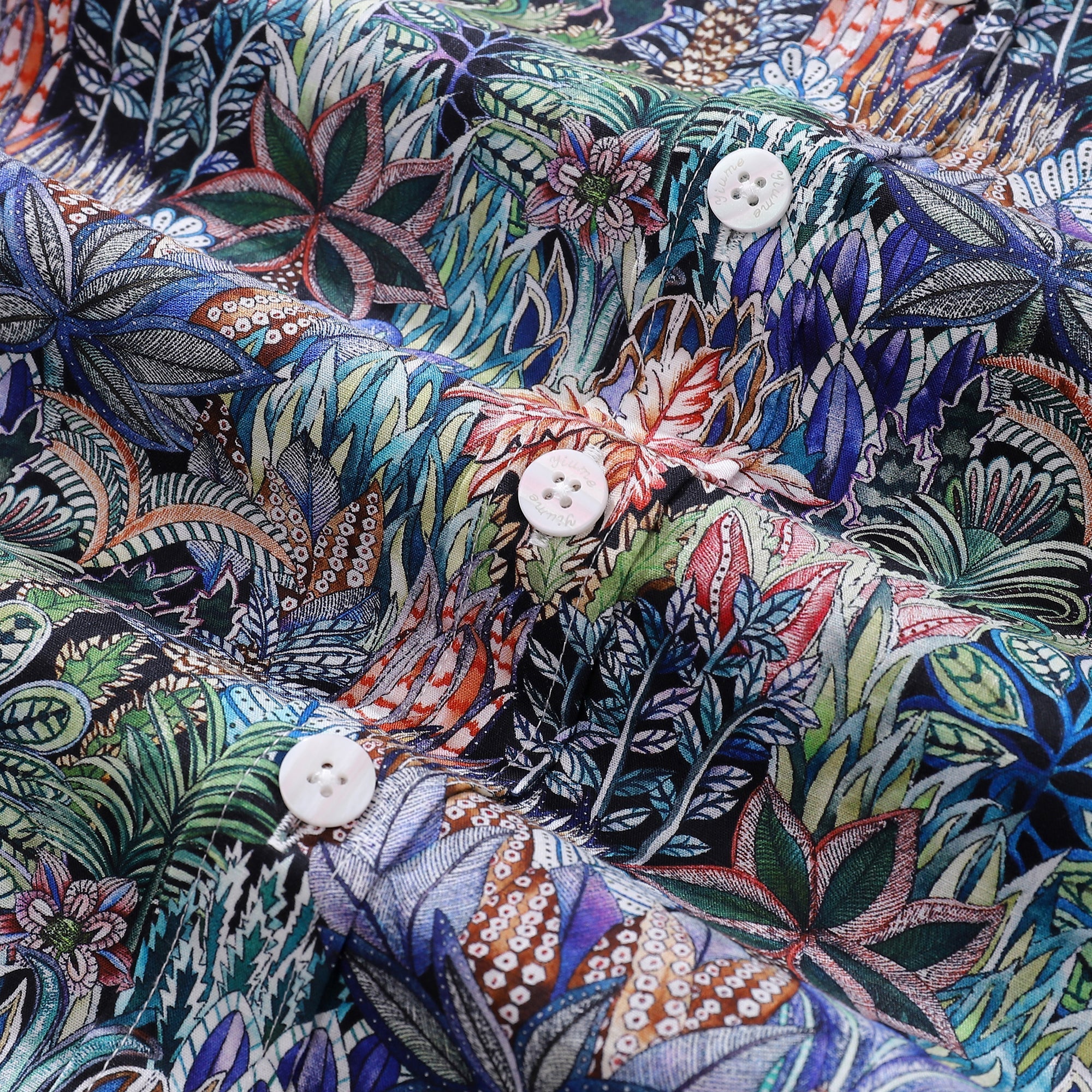Men's Hawaiian Shirt Mysteries of the Jungle Print Cotton Button-down Short Sleeve Aloha Shirt By Sylvia