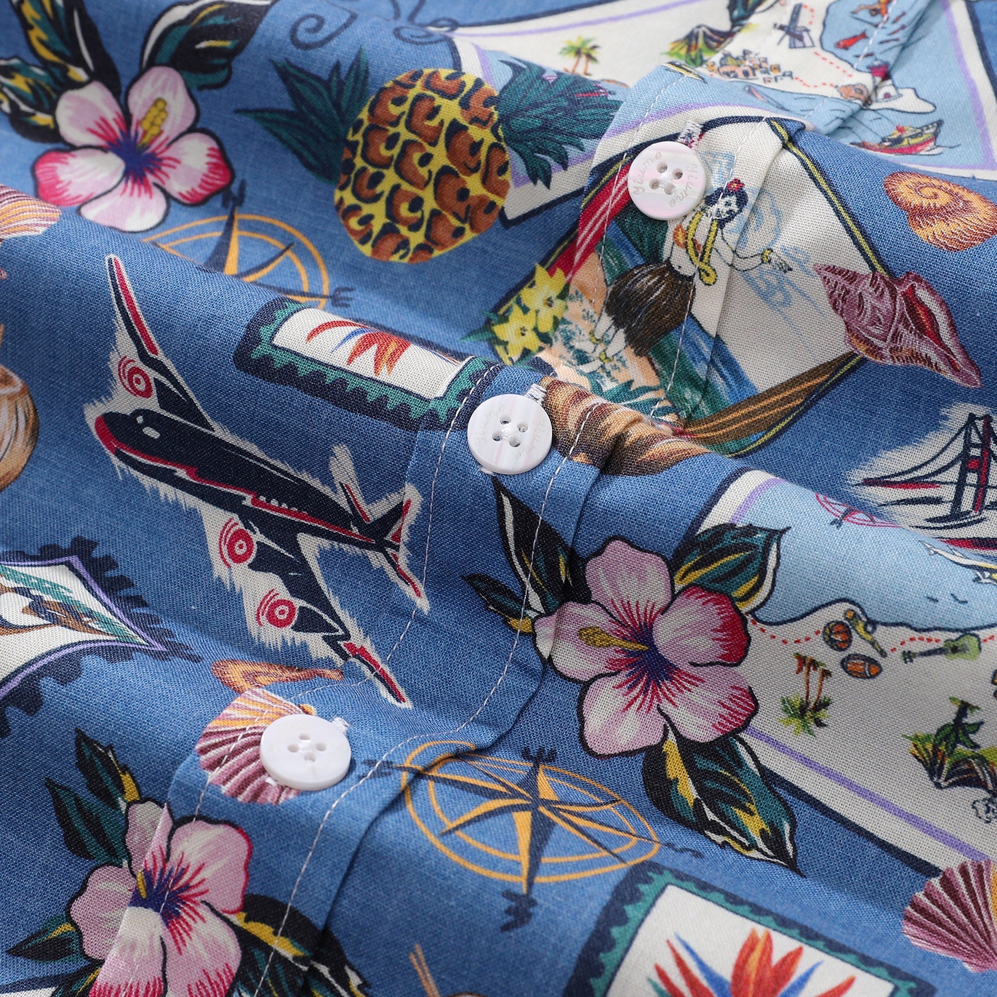 Men's 1970s Vintage Hawaiian Shirt Button-down Short Sleeve Aloha Beach Shirt By Amy