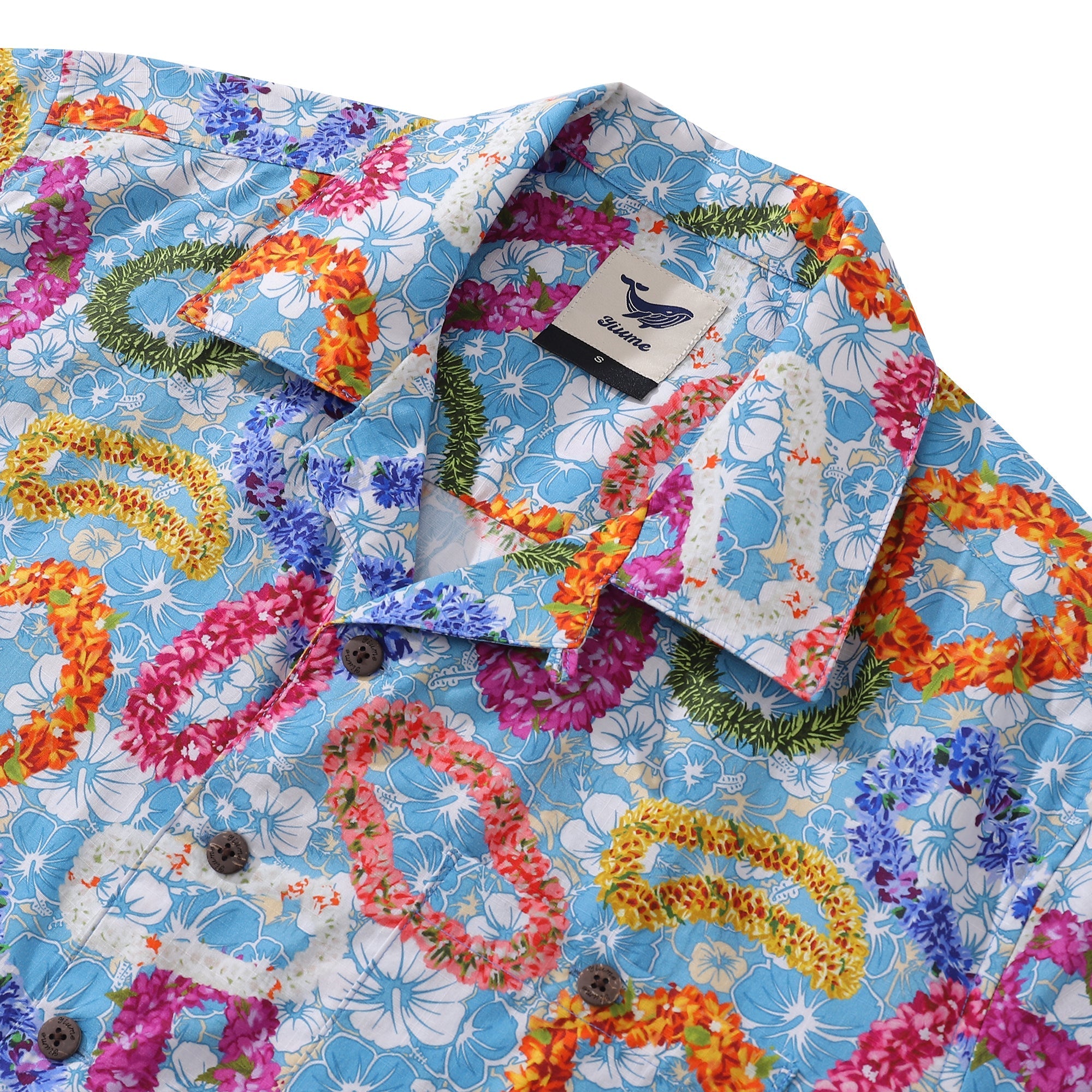 Hawaiian Shirt For Men Floral Wreath Compendium Shirt Camp Collar 100% Cotton By Sun