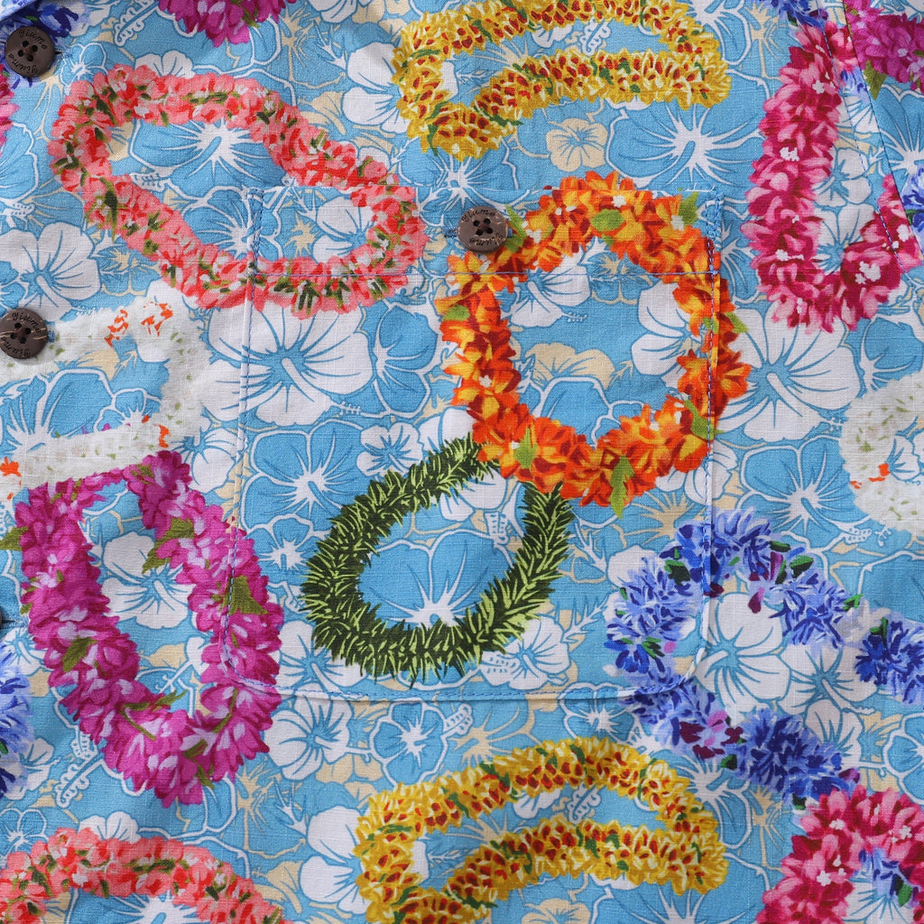 Hawaiian Shirt For Men Floral Wreath Compendium Shirt Camp Collar 100% Cotton By Sun