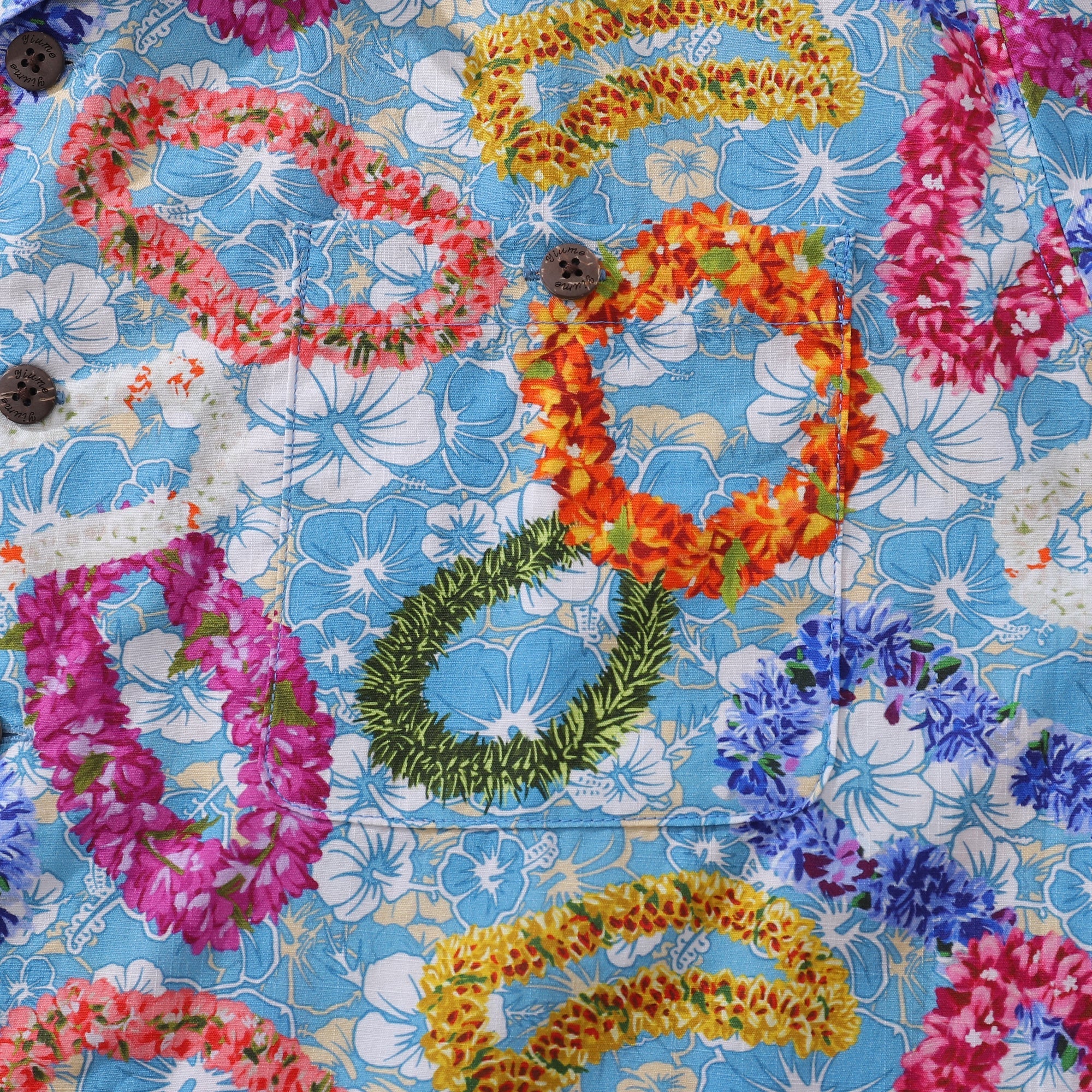 Hawaiian Shirt For Men Floral Wreath Compendium Shirt Camp Collar 100% Cotton By Sun