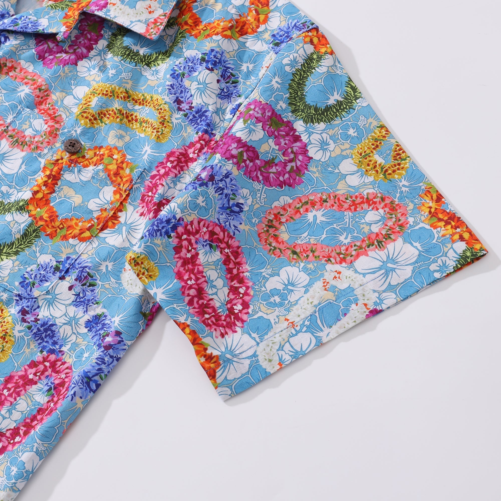 Hawaiian Shirt For Men Floral Wreath Compendium Shirt Camp Collar 100% Cotton By Sun