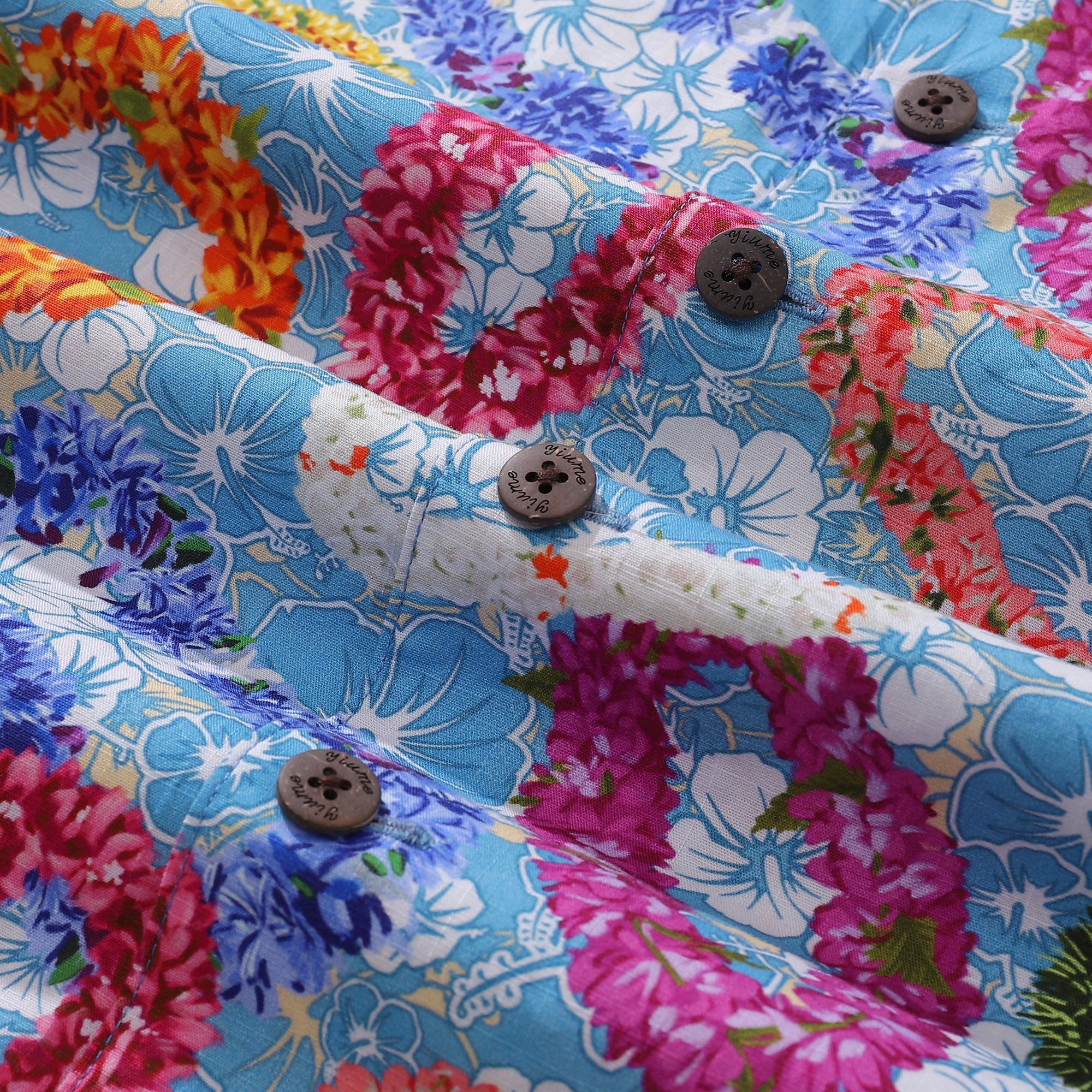 Hawaiian Shirt For Men Floral Wreath Compendium Shirt Camp Collar 100% Cotton By Sun