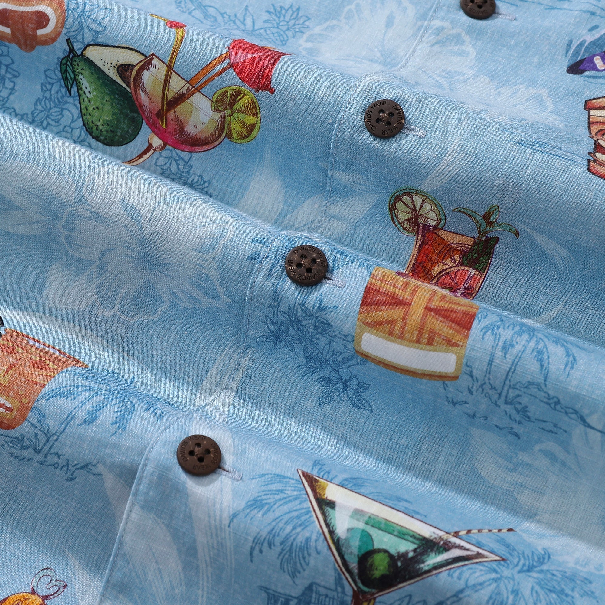 Hawaiian Shirts For Men Tiki Art Cocktail Party Tropical-Themed Print Shirt By Amy