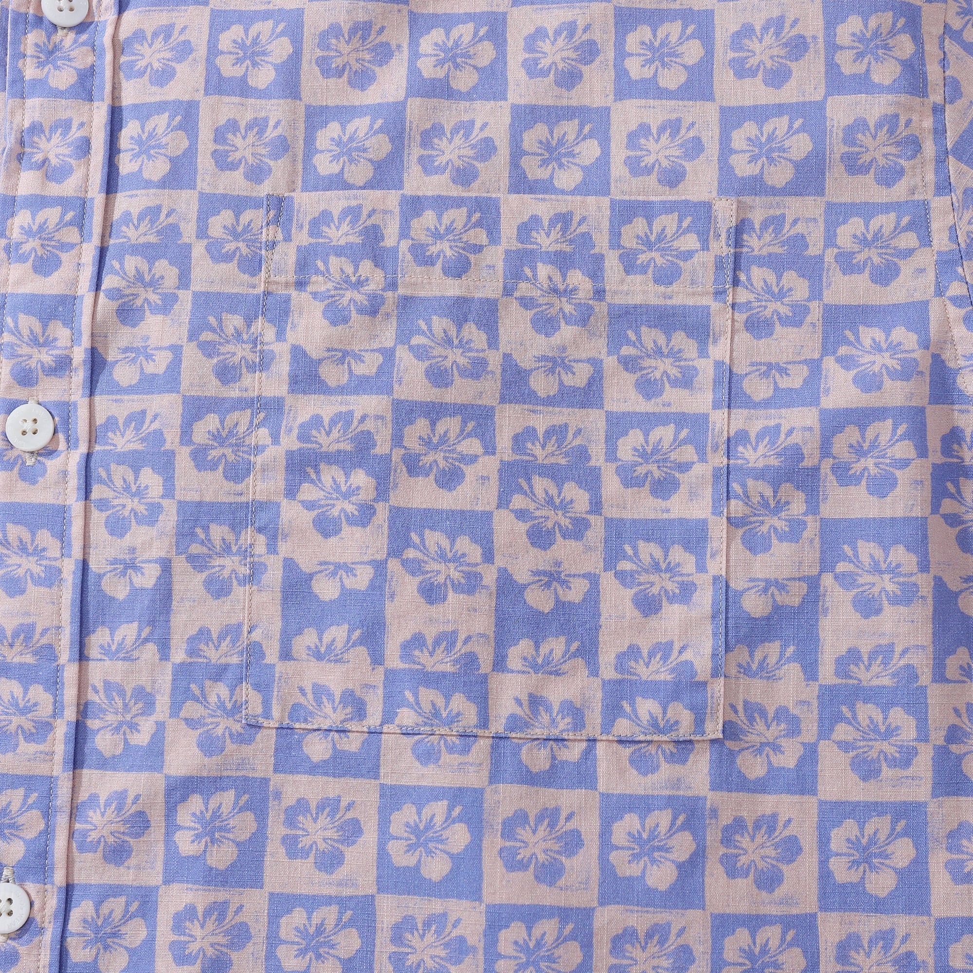 Hawaiian Shirts For Men Retro Hibiscus Print 100% Cotton Short Sleeve By Amy