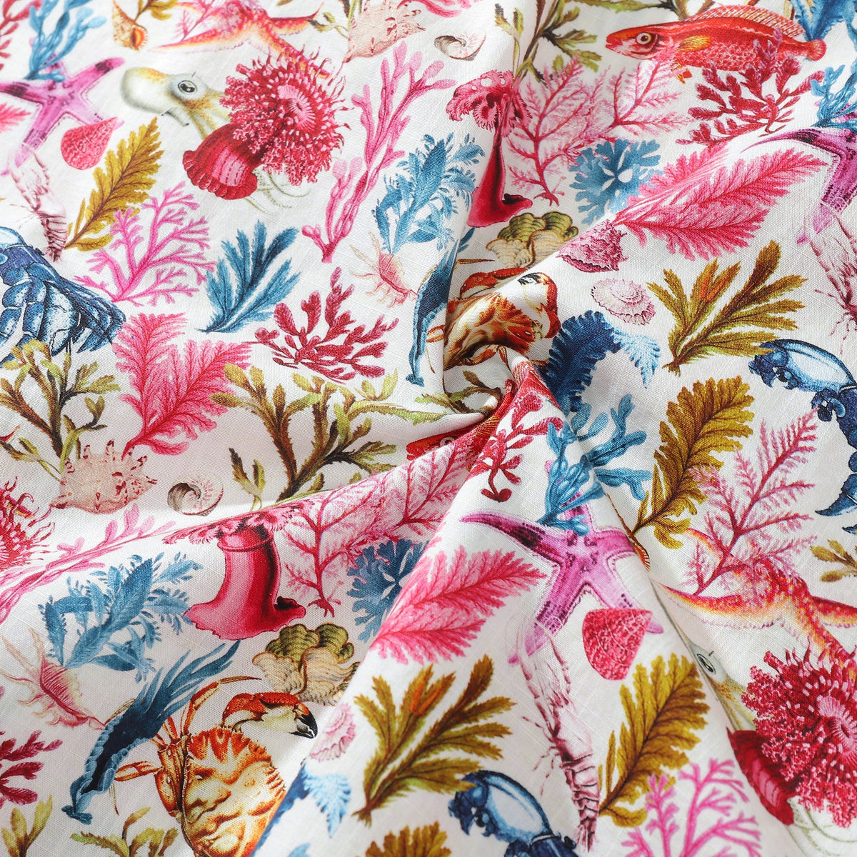 Hawaiian Shirt For Men Marine Life Print Short Sleeve Cotton Button Down - Rose Pink By Amy