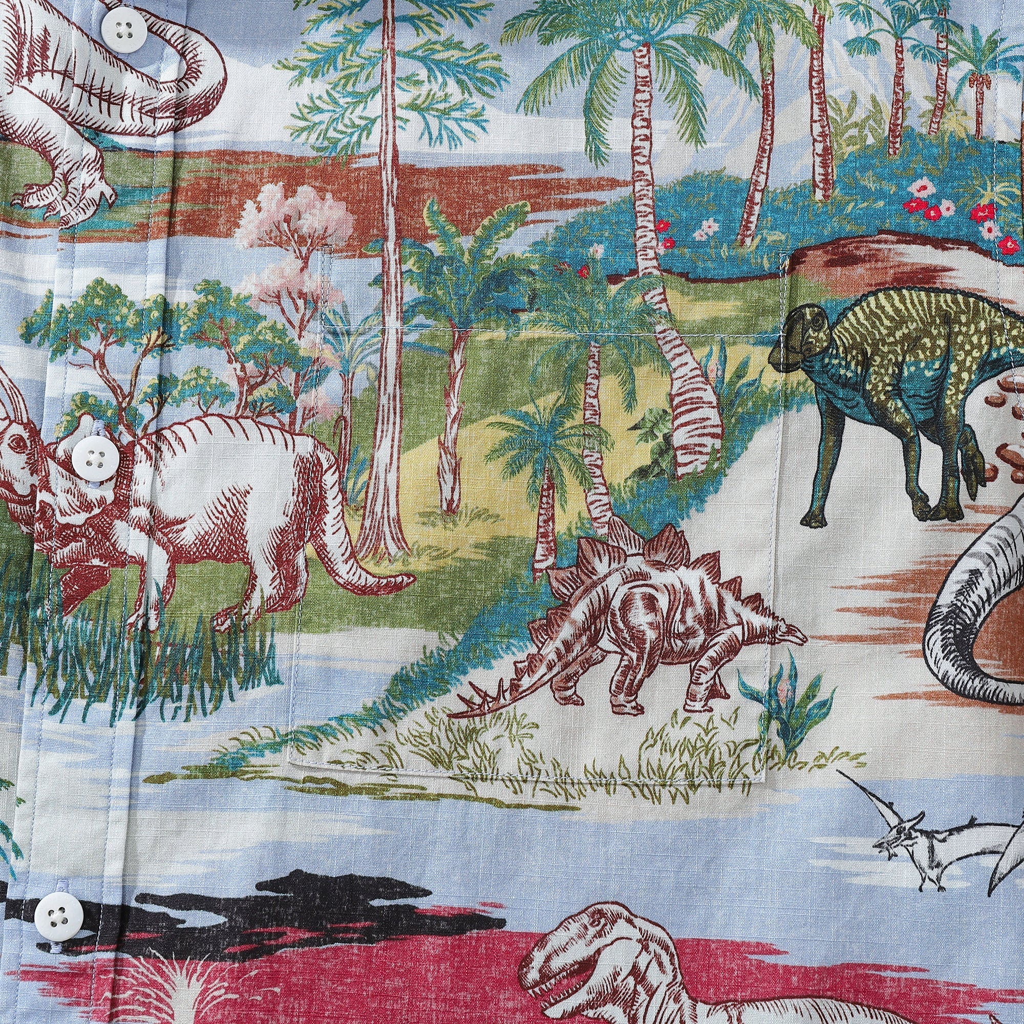 Hawaiian Shirts For Men Vintage Cretaceous Dinosaur Print Shirt By Amy