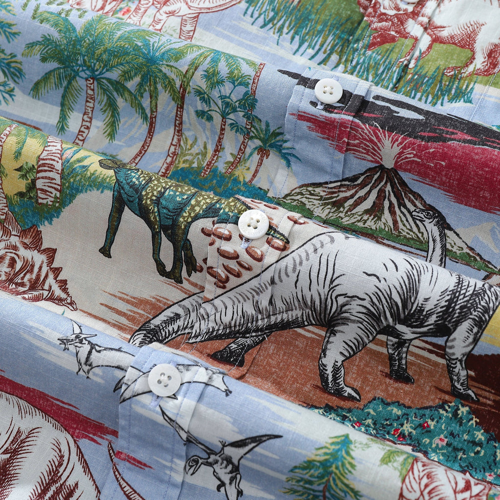 Hawaiian Shirts For Men Vintage Cretaceous Dinosaur Print Shirt By Amy