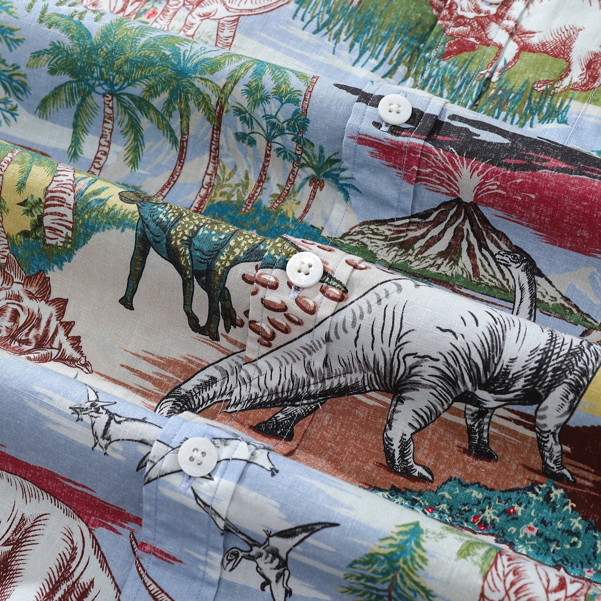 Hawaiian Shirts For Men Vintage Cretaceous Dinosaur Print Shirt By Amy