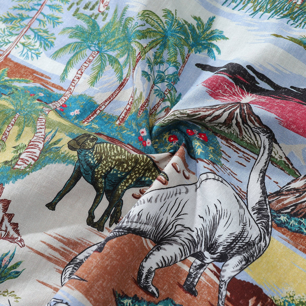 Hawaiian Shirts For Men Vintage Cretaceous Dinosaur Print Shirt By Amy