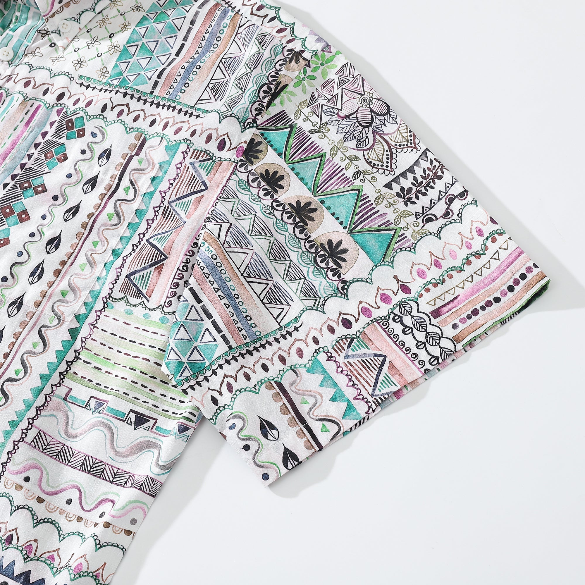 Hawaiian Shirts For Men Vintage Cotton Button Down Tribal Print Short Sleeve Aloha Shirt By Amy