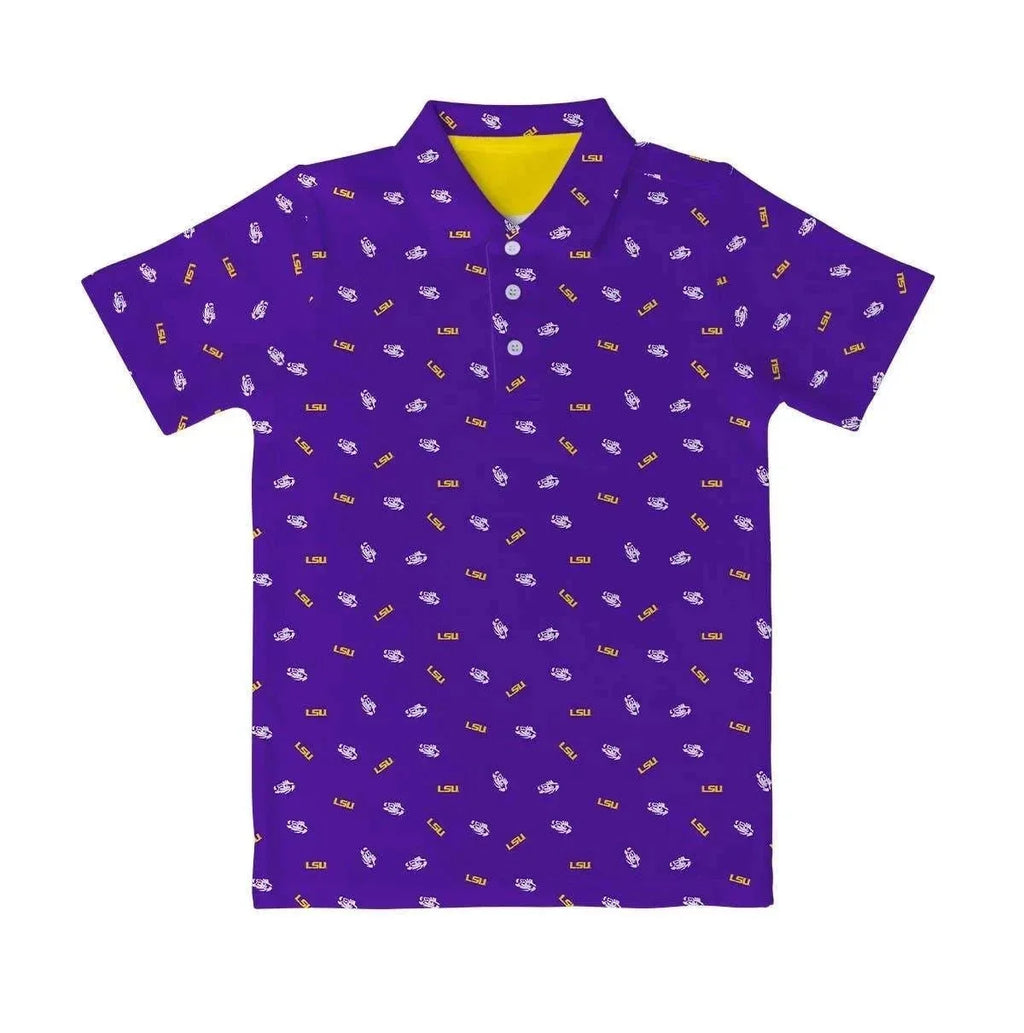 LSU Tigers Logo Short Sleeve Polo Shirt - Vive La Fete