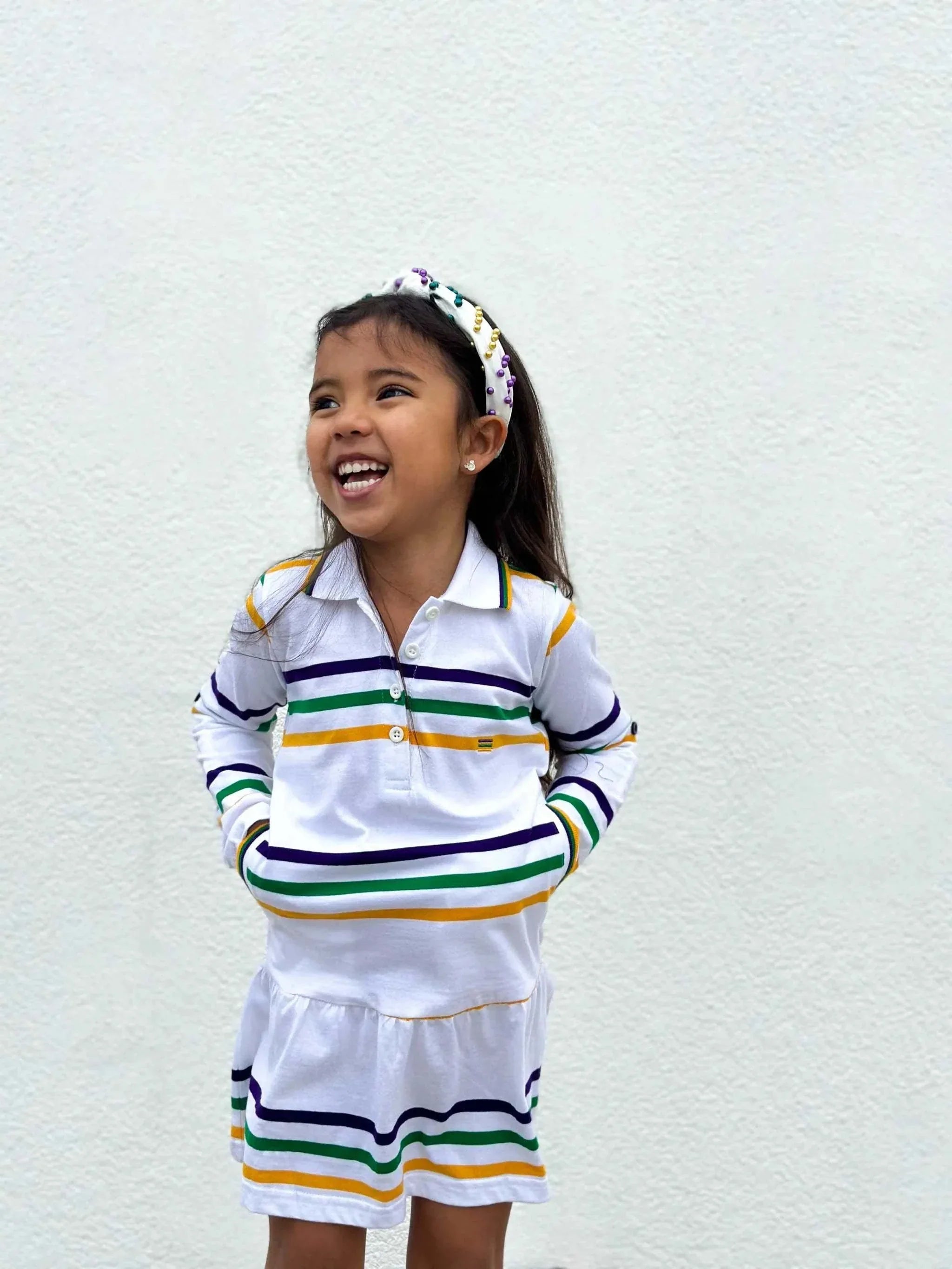 Mardi Gras Creations - White Infinity Youth Dress