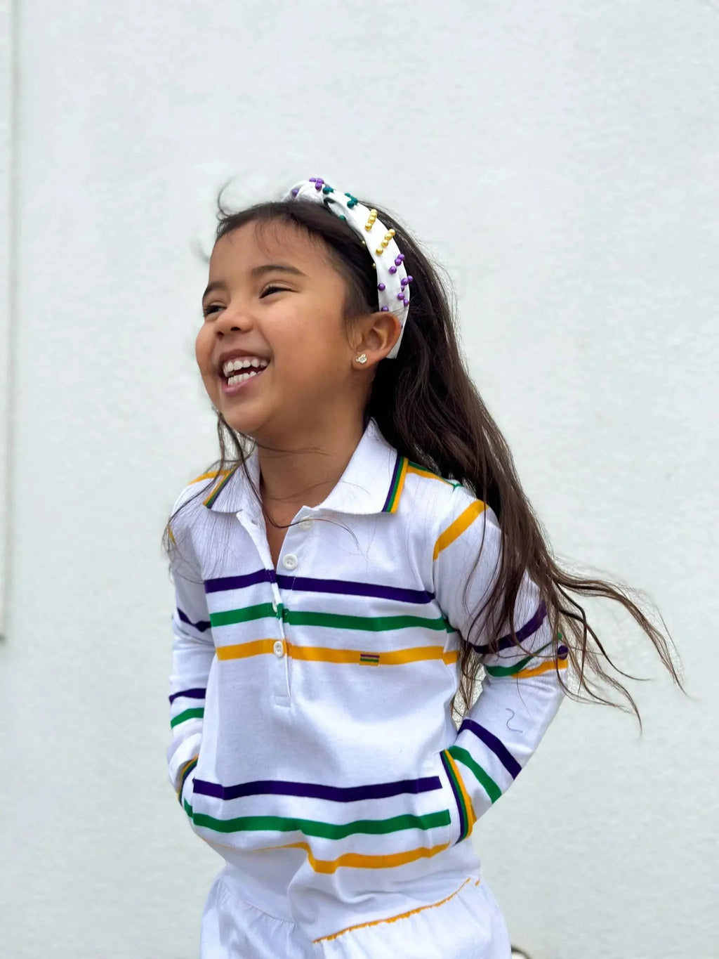 Mardi Gras Creations - White Infinity Youth Dress