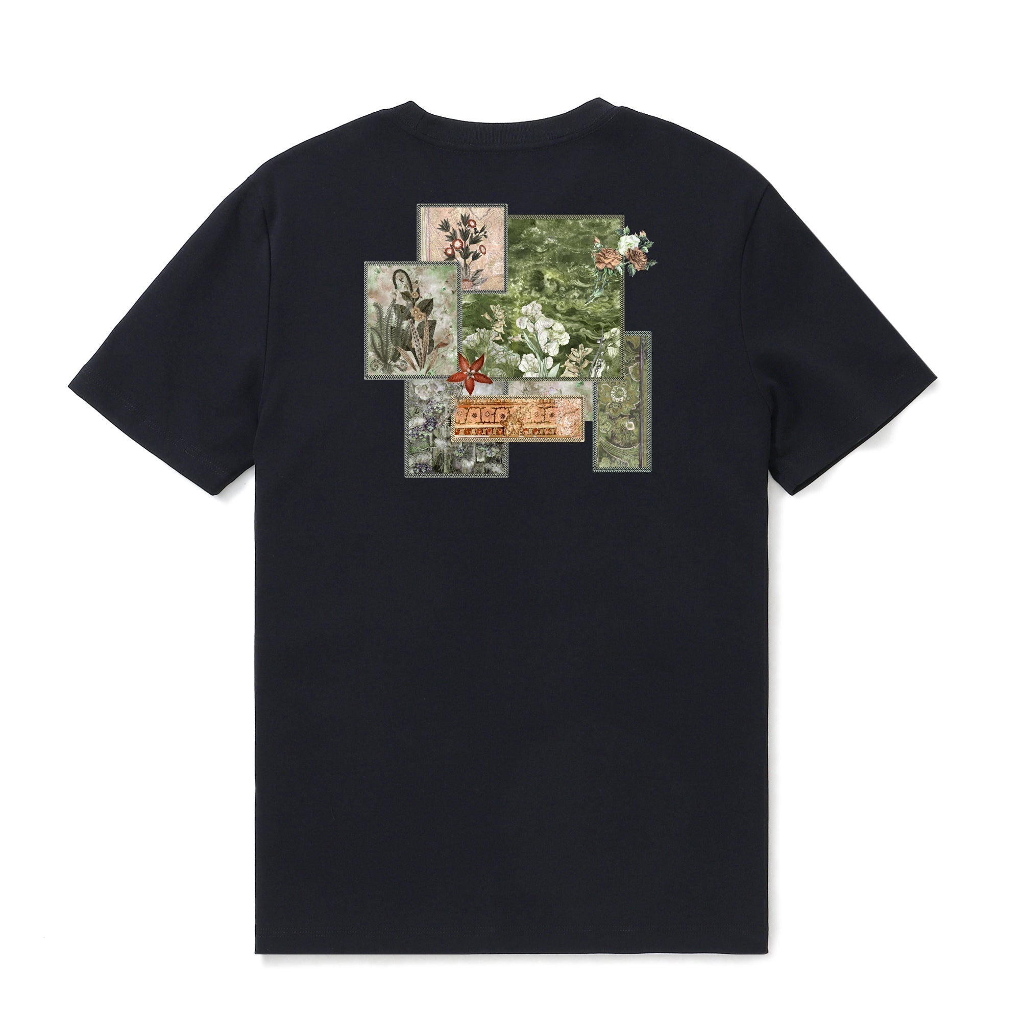 Hawaiian Tee For Men Vintage Garden By Cigar Tee Crew Neck 100% Cotton