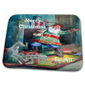 Dish Drying Mat - Print of Old Fashioned Merry Christmas To All Holiday II
