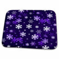 Dish Drying Mat - Dark purple winter Christmas snowflakes with a seamless pattern. Designs - Holidays