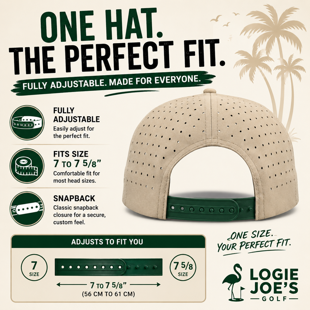Fairway Palms Golf Hat | Snapback Cap | Built-in Magnetic Ball Marker Holder + Marker Included | Adjustable | One Size