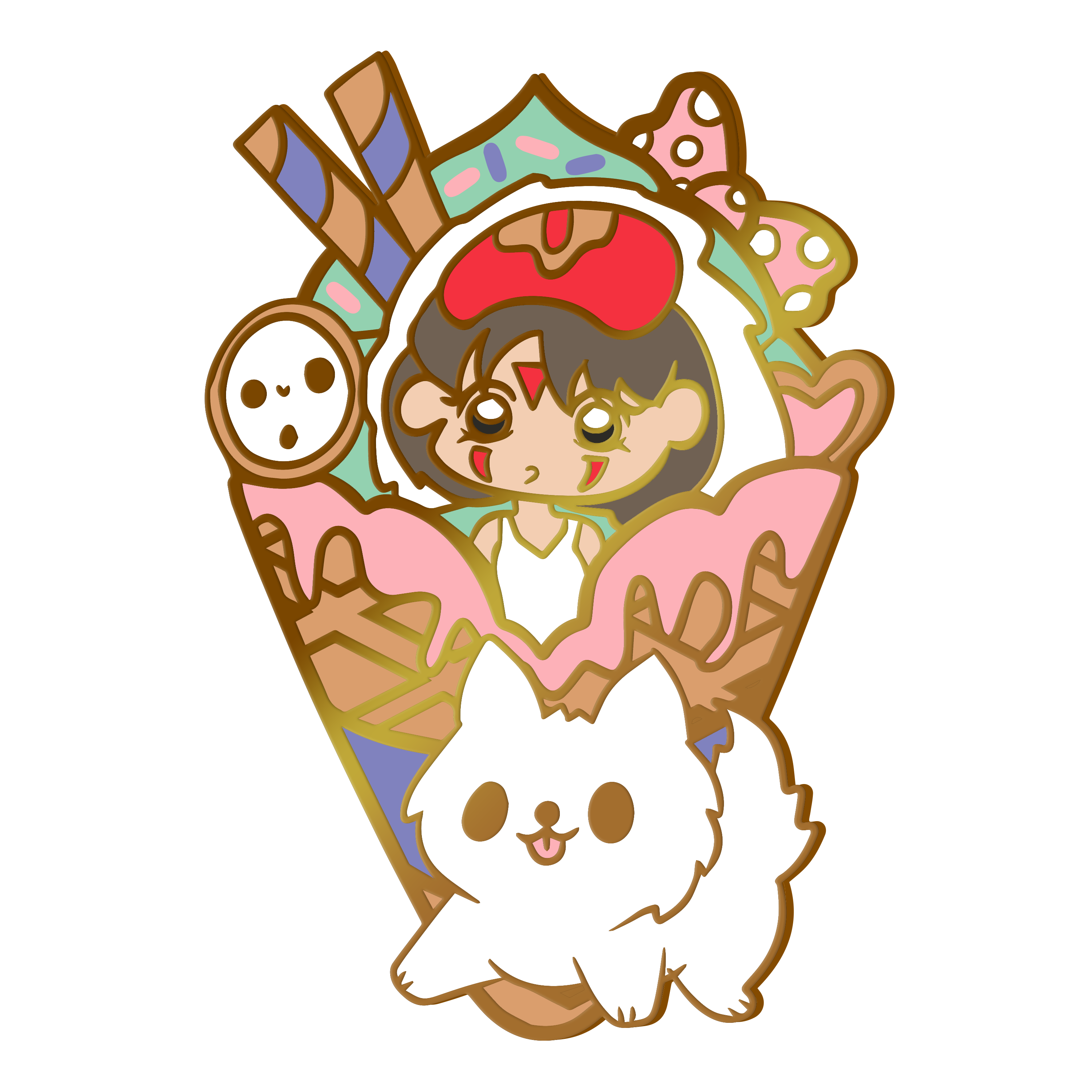 Studio Ghibli: Princess Monoke Ice Cream Enamel Pin