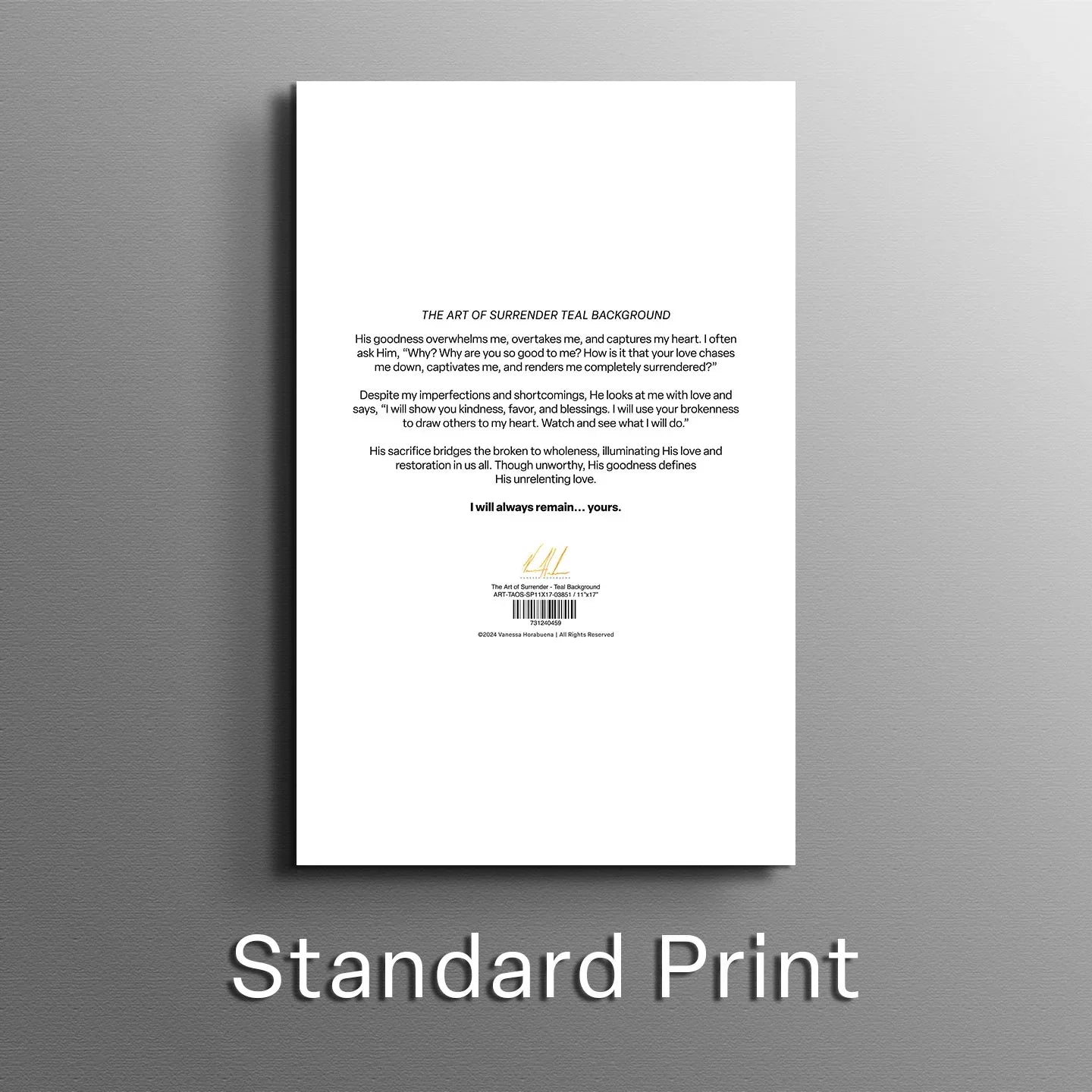 The Art of Surrender - Teal Background