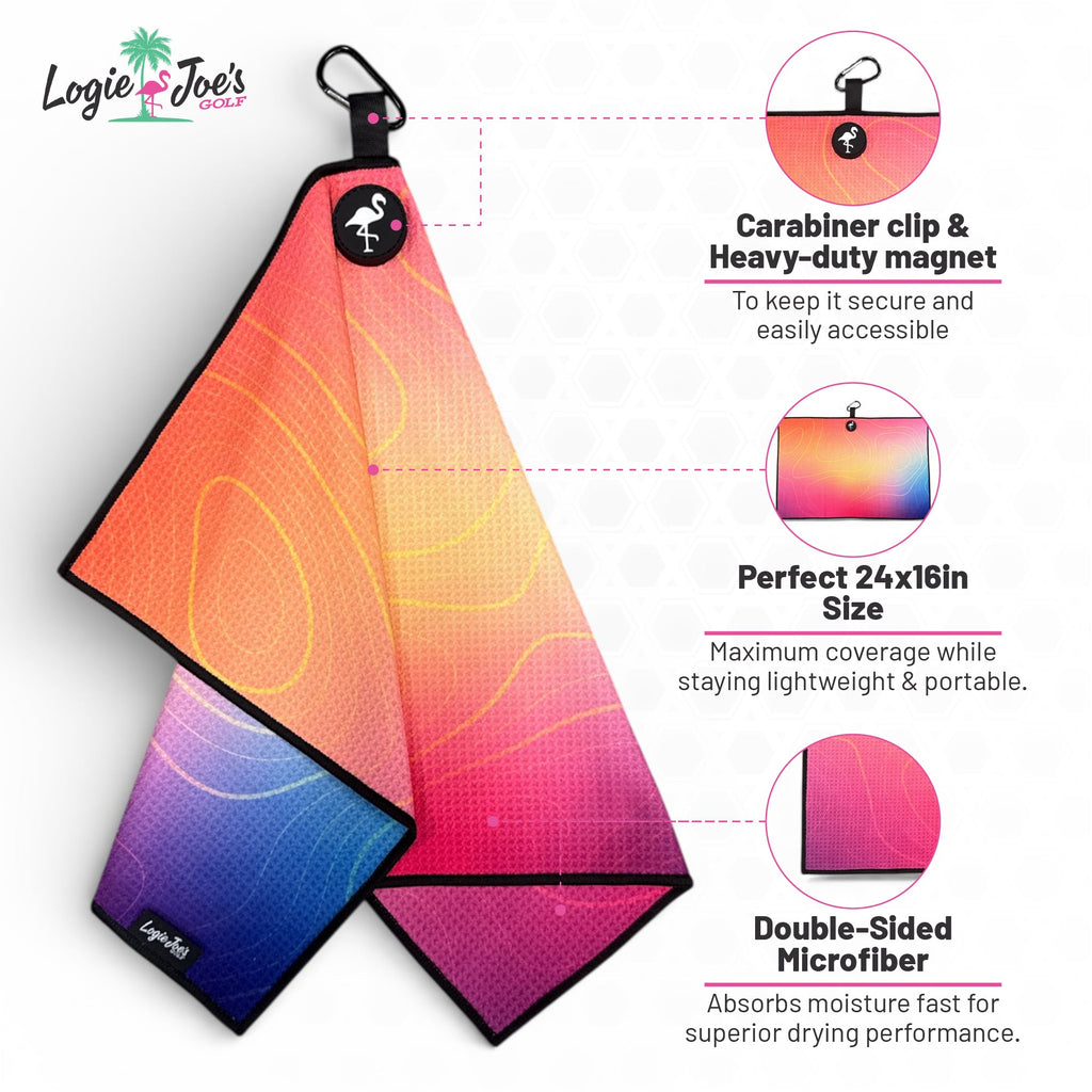 Safari Expedition: Lost Fairway Golf Towel | 24” x 16” Microfiber Towel | Magnetic Clip & Carabiner | Premium Golf Accessory
