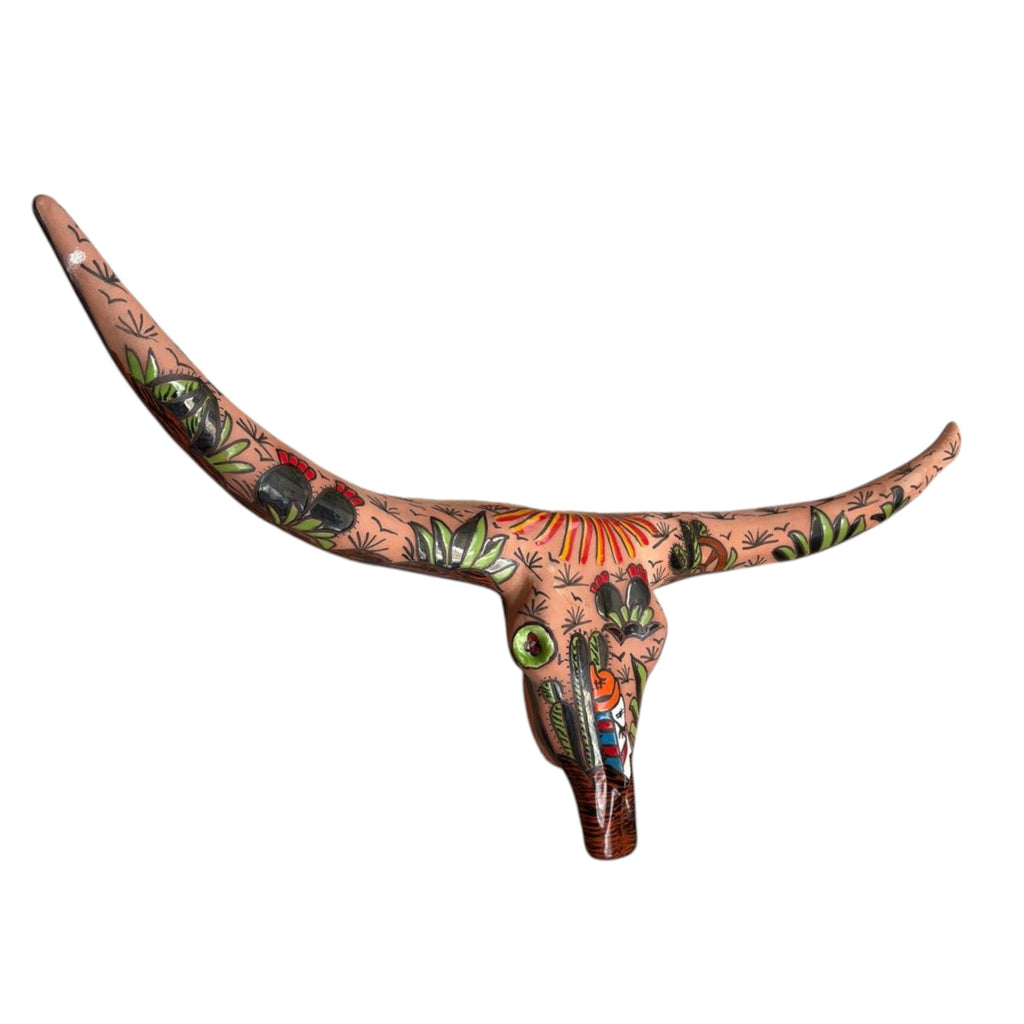 Talavera Longhorn Skull | Terracotta Desert Design