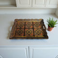 Handmade Talavera Tile Serving Tray | Mexican Wooden Tray