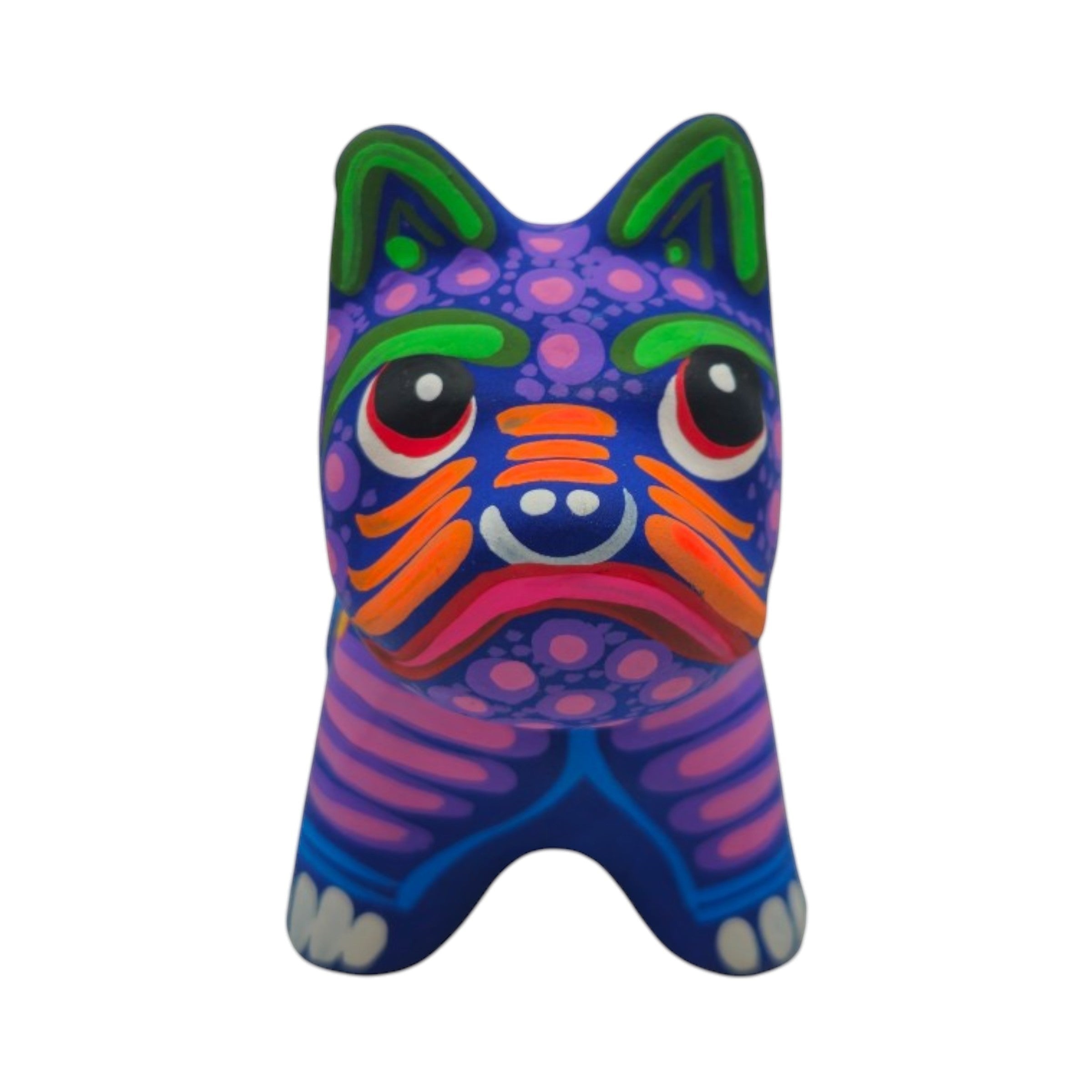 Alebrije Bulldog Figurine | Colorful Floral Design