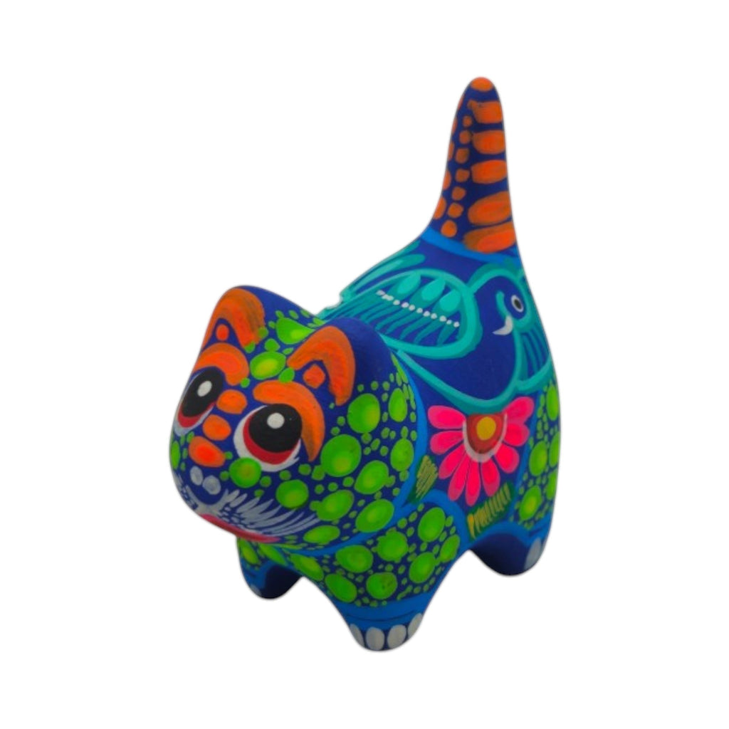 Alebrije Cat Figurine | Hand-Painted Ceramic Artwork