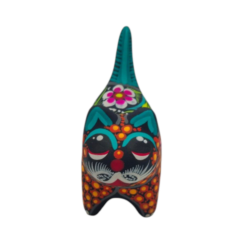 Alebrije Cat Figurine | Hand-Painted Ceramic Artwork