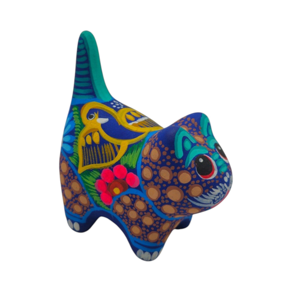 Alebrije Cat Figurine | Hand-Painted Ceramic Artwork