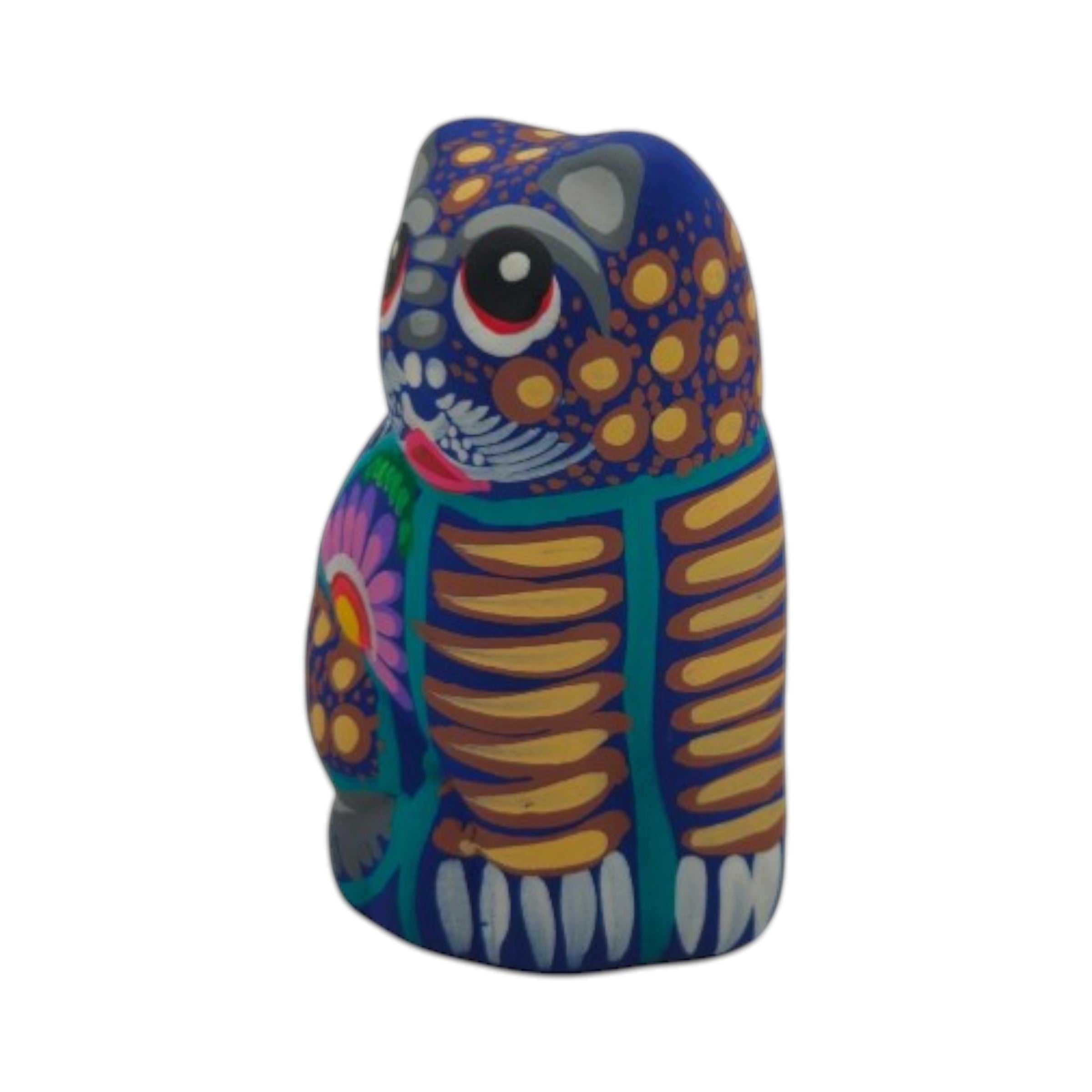 Alebrije Cat Figurine | Hand-Painted Mexican Folk Art
