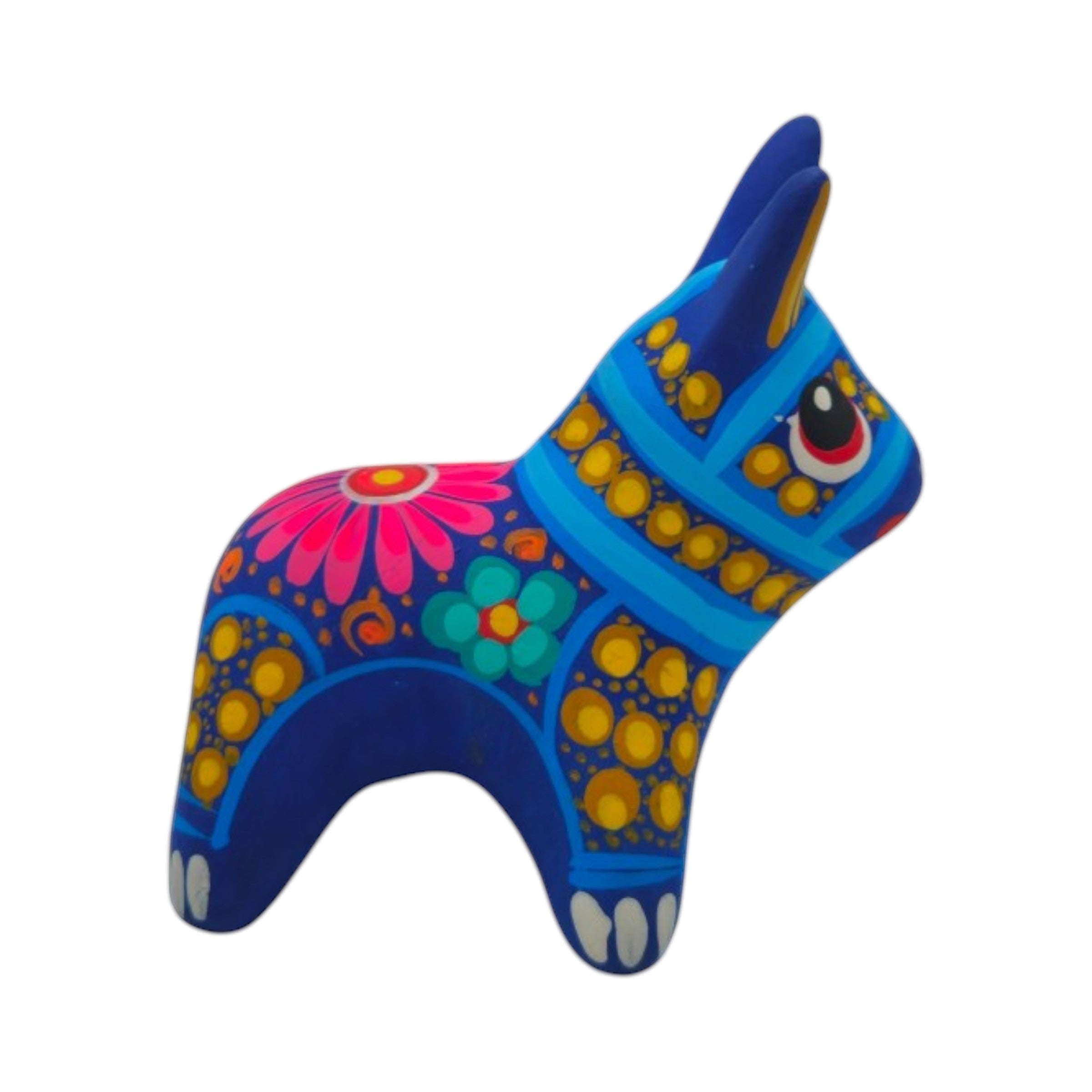 Alebrije Donkey Figurine | Hand-Painted Mexican Folk Art