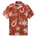 Red Hawaiian Shirt For Men Tiki Hawaii Shirt Camp Collar 100% Cotton Shirt By Sun