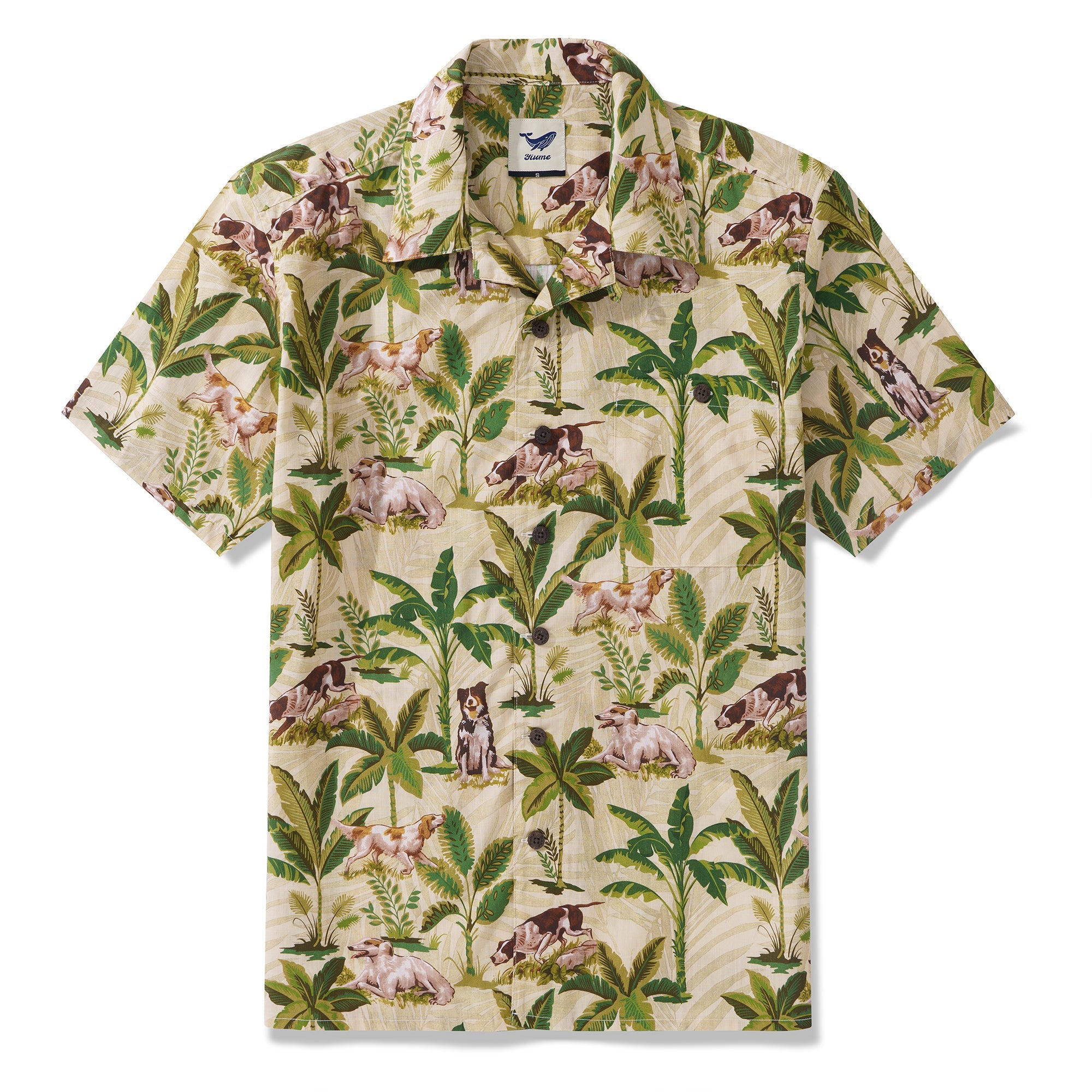 100% Cotton Hawaiian Shirt For Men International Dog Day Camp Collar Shirt By Sherry