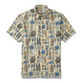 1980s Vintage Hawaiian Shirts for Men Vegetable and Fruit Print Short Sleeve Shirt By Evan