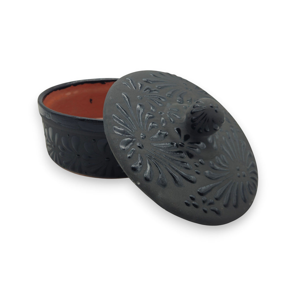 Black Talavera Tortilla Keeper | Handmade Ceramic Warmer