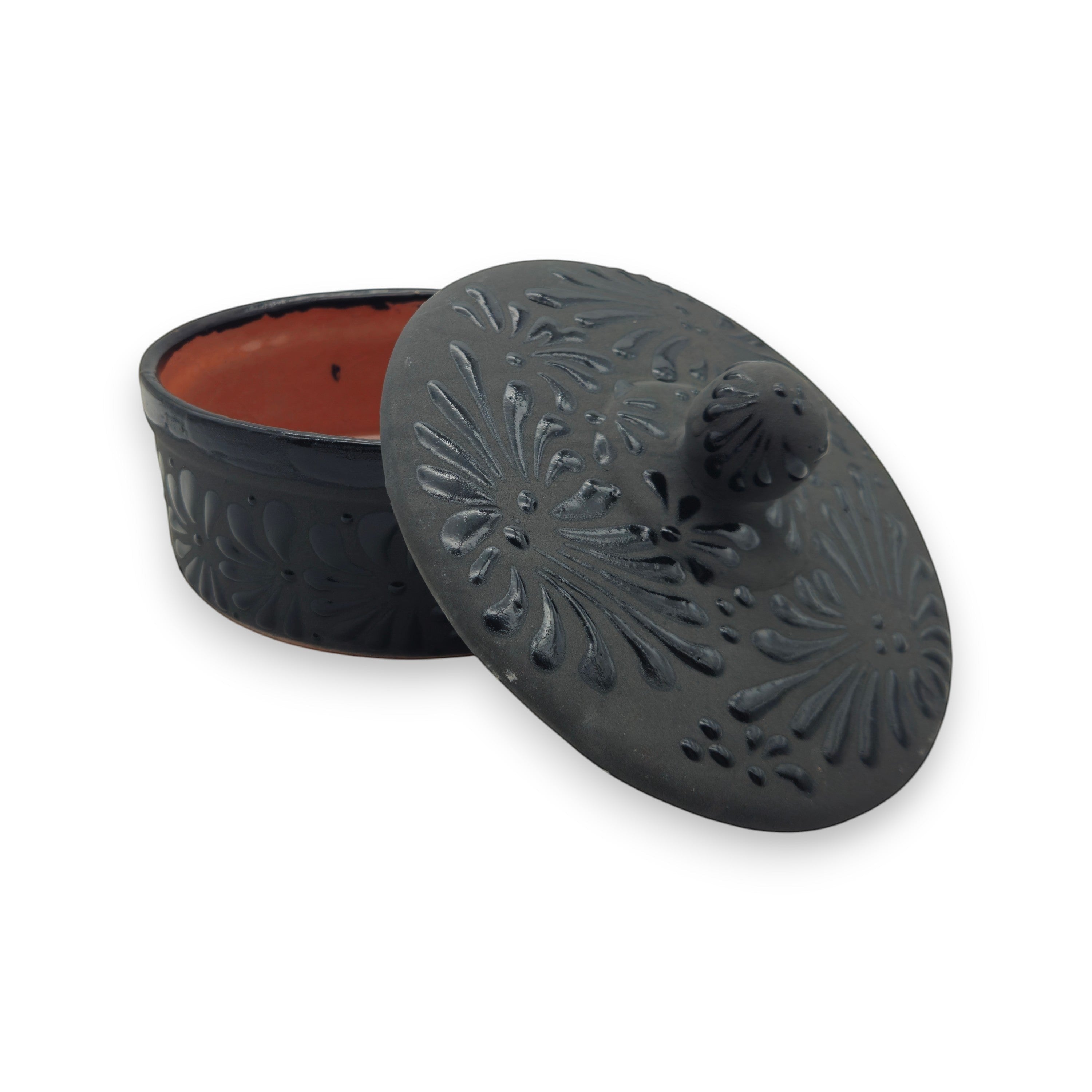 Black Talavera Tortilla Keeper | Handmade Ceramic Warmer