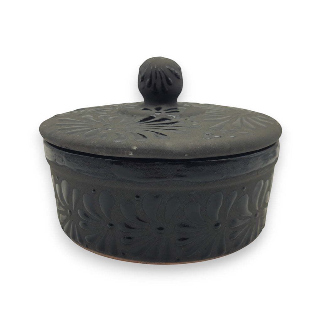 Black Talavera Tortilla Keeper | Handmade Ceramic Warmer