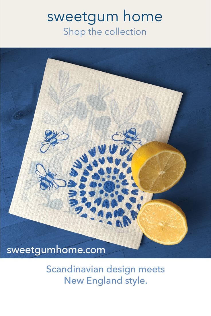 Bloom in Blue Swedish Dishcloth