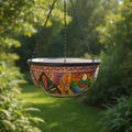 Blue Rim Talavera Hanging Pot | Hand-Painted Ceramic Planter