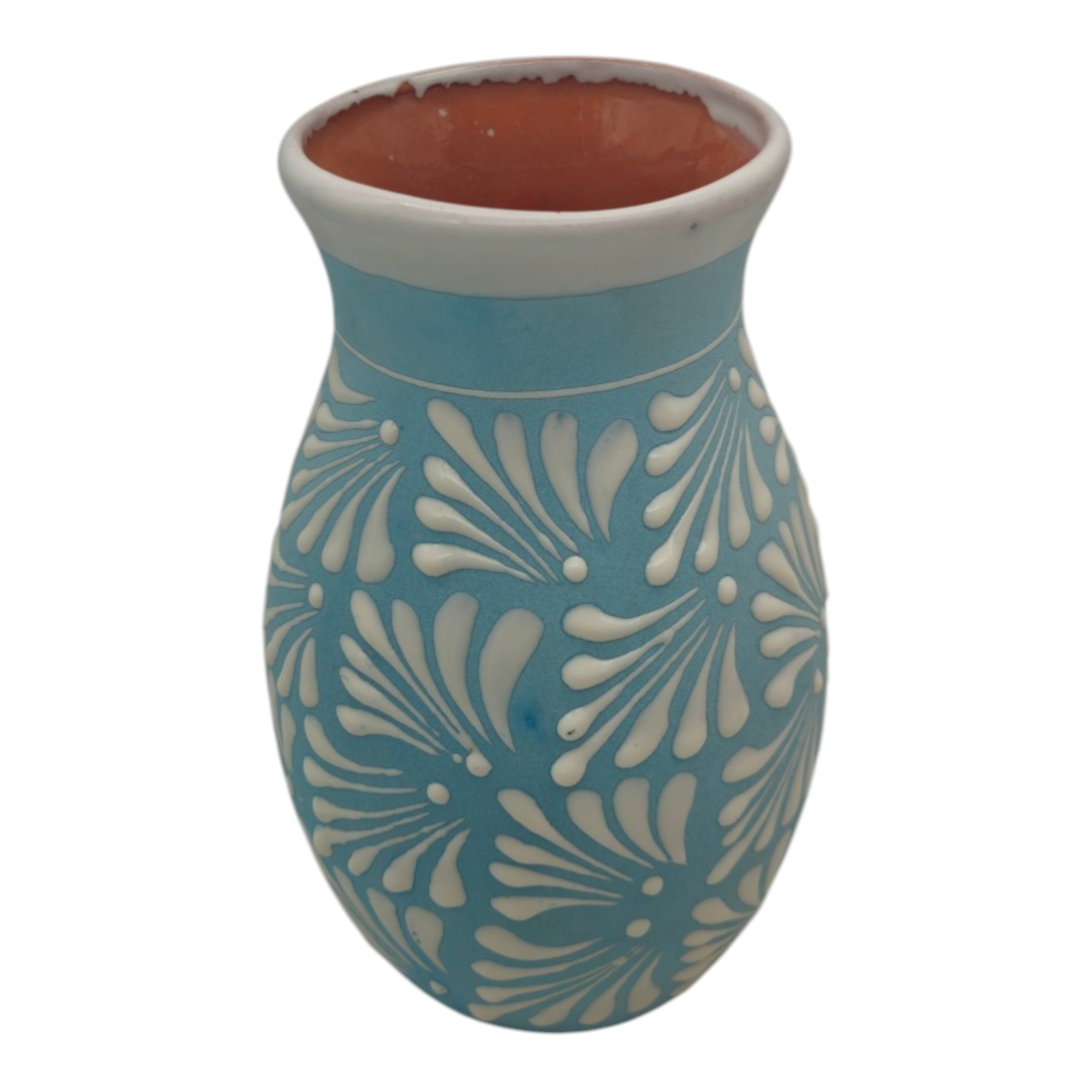 Blue Talavera Vase | Hand-Painted Mexican Pottery