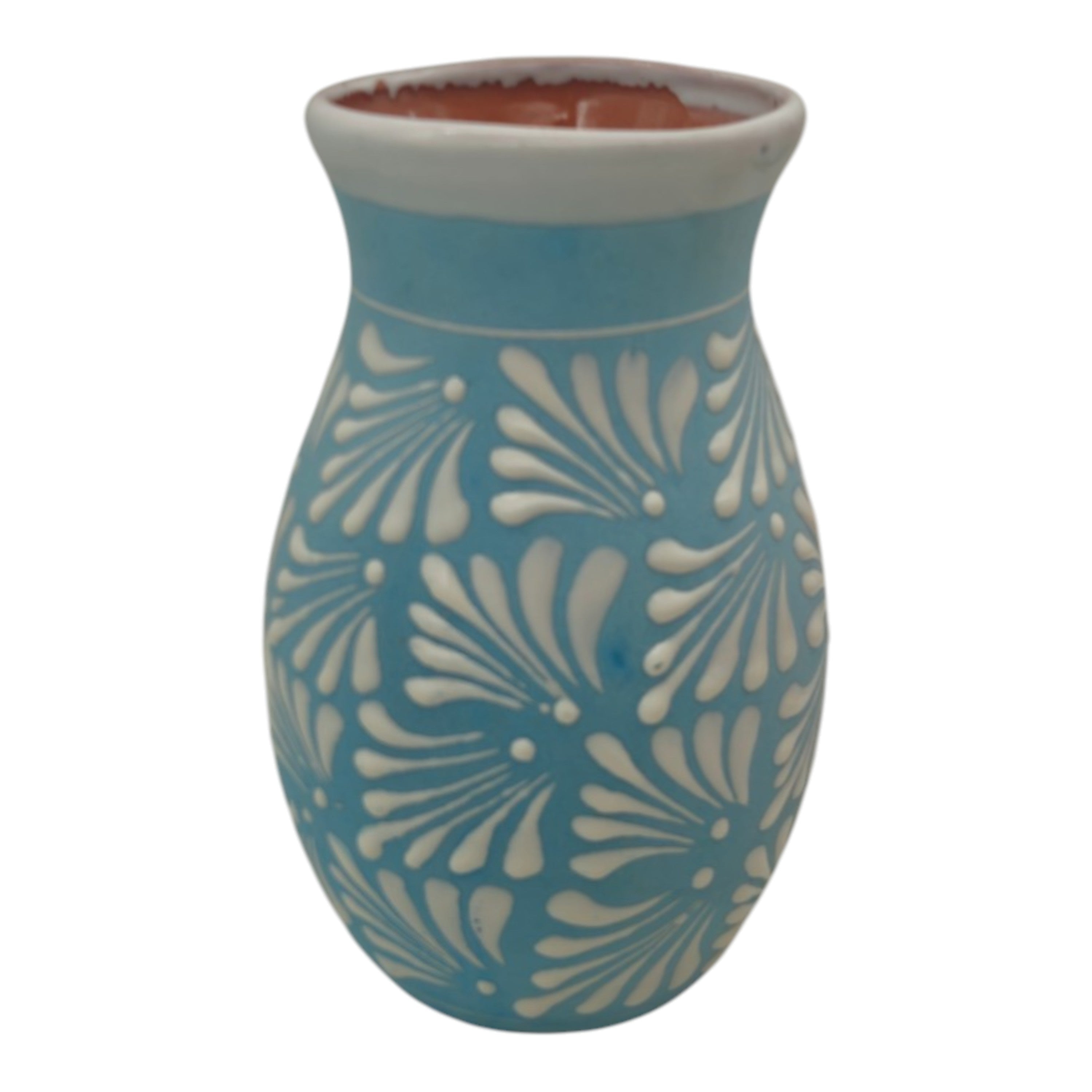 Blue Talavera Vase | Hand-Painted Mexican Pottery