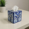 Blue & White Talavera Tissue Box | Handmade Mexican Accent