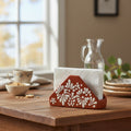 Brown & White Talavera Napkin Holder | Floral Glazed Design