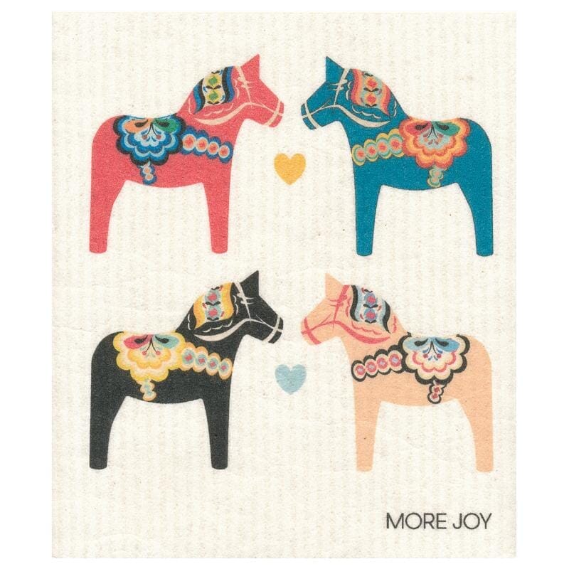 Bundle of 3 Swedish Dishcloths | Merry Christmas Glad Tidings Dala Horse