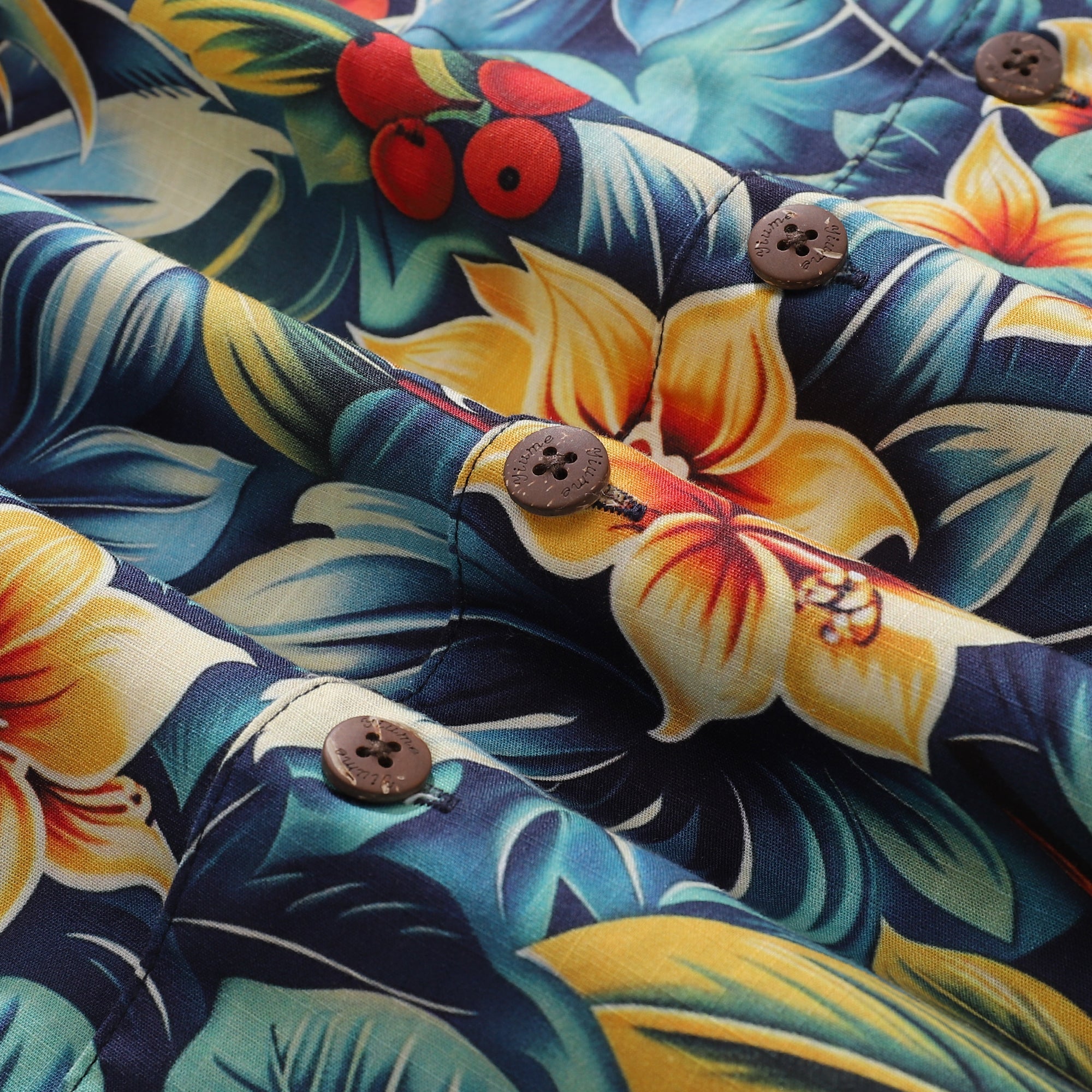 Tropical Hawaiian Shirt For Men Pineapples in the Jungle Shirt Camp Collar 100% Cotton By Sun