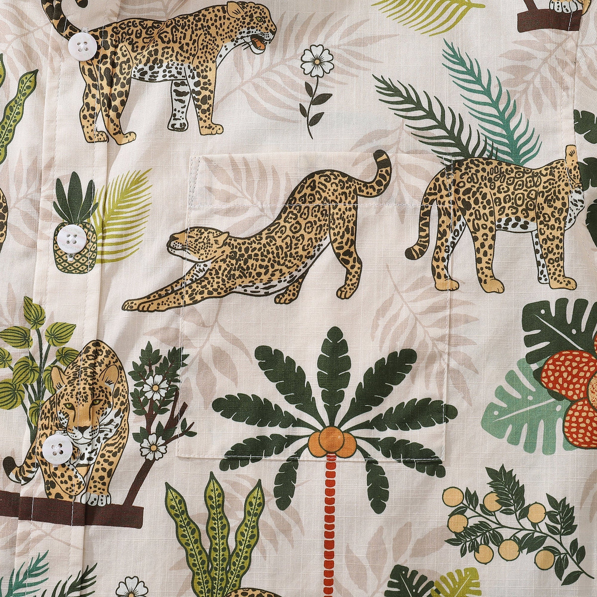 Funky Hawaiian Shirt For Men Adventure of the Jaguar Print Button Down Shirt By Julia Madoka