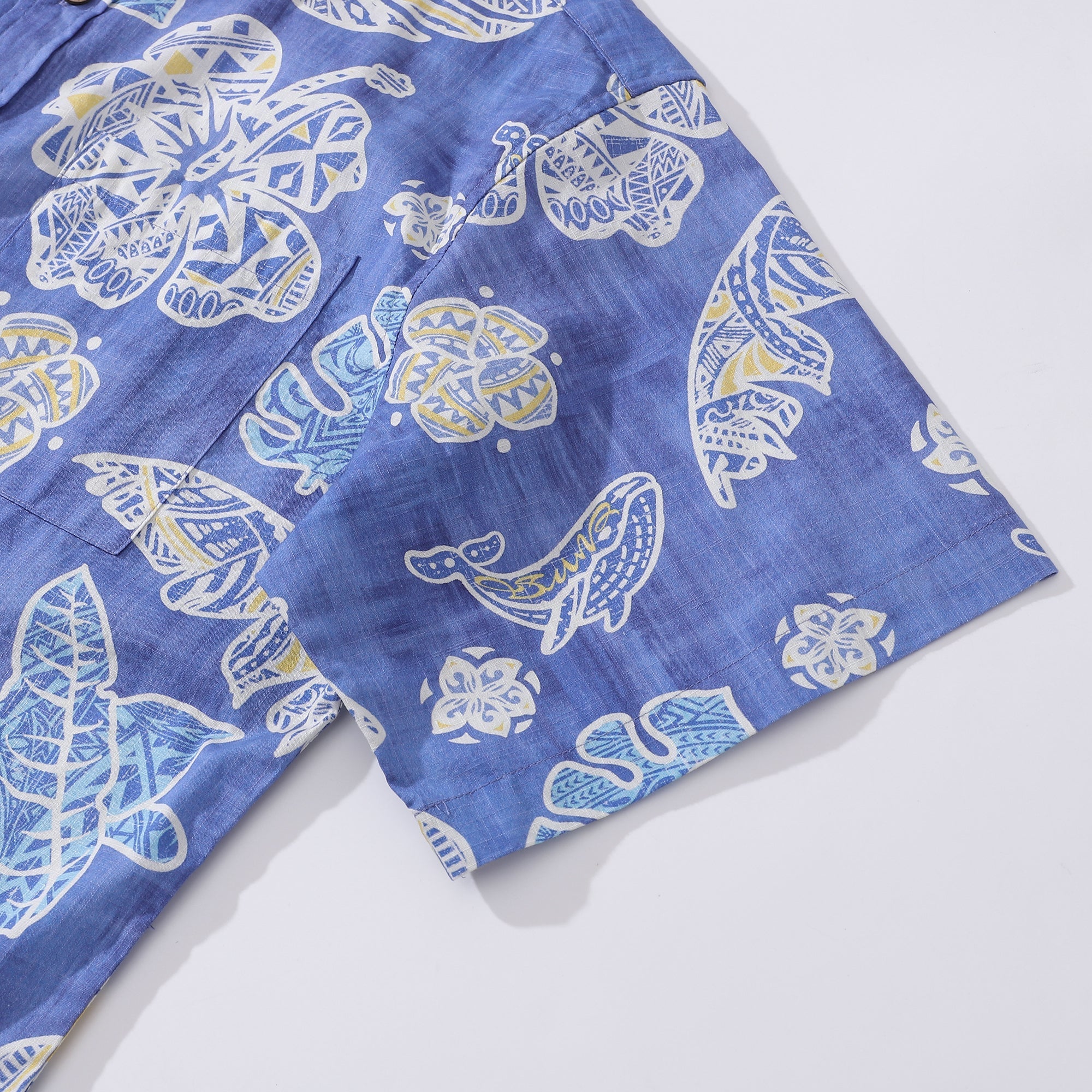 Men's Hawaiian Shirt Native Hawaiian Plants Cotton Button-down Short Sleeve Aloha Shirt By Sun