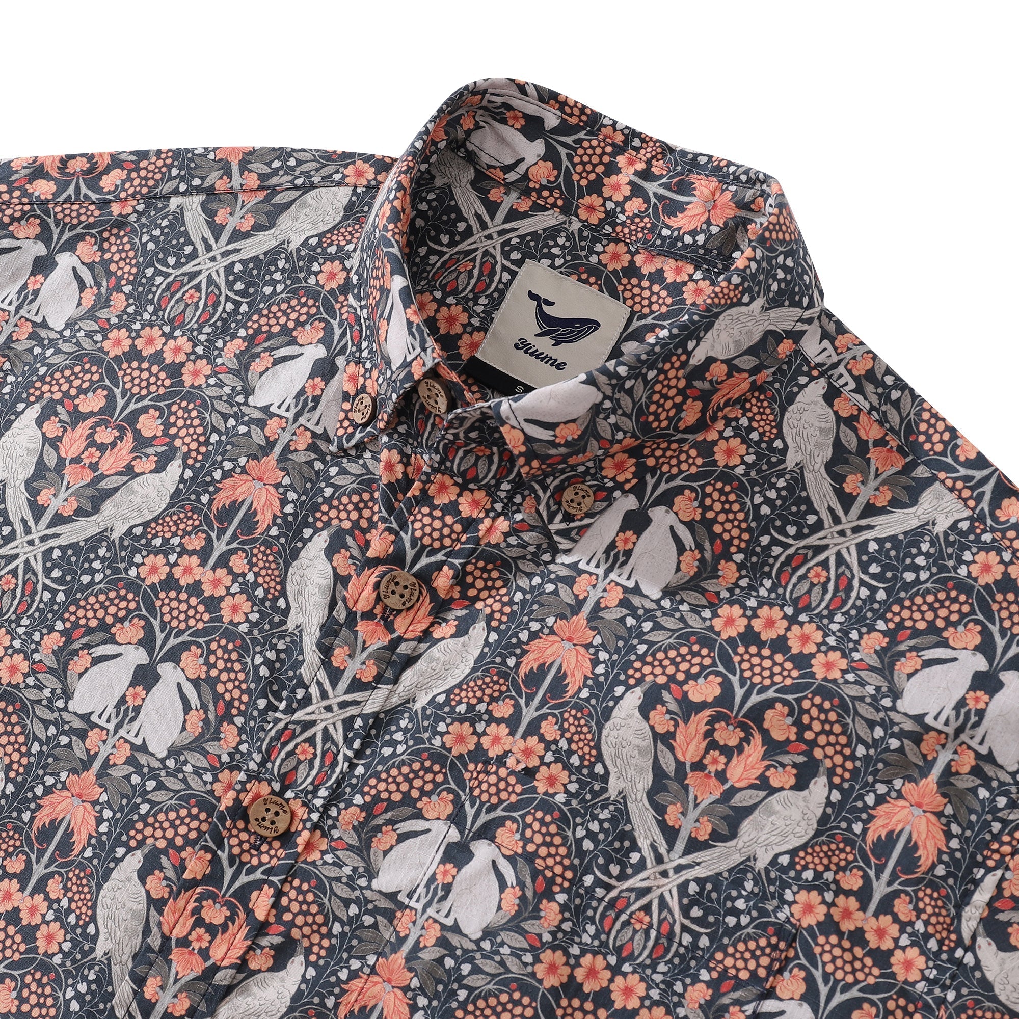 Men's Hawaiian Shirt Enchanted Woodland By Pallavi Chaudhary Cotton Button-down Short Sleeve Aloha Shirt